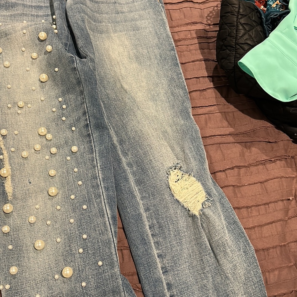 Pearl embellished jeans - Picture 4 of 7